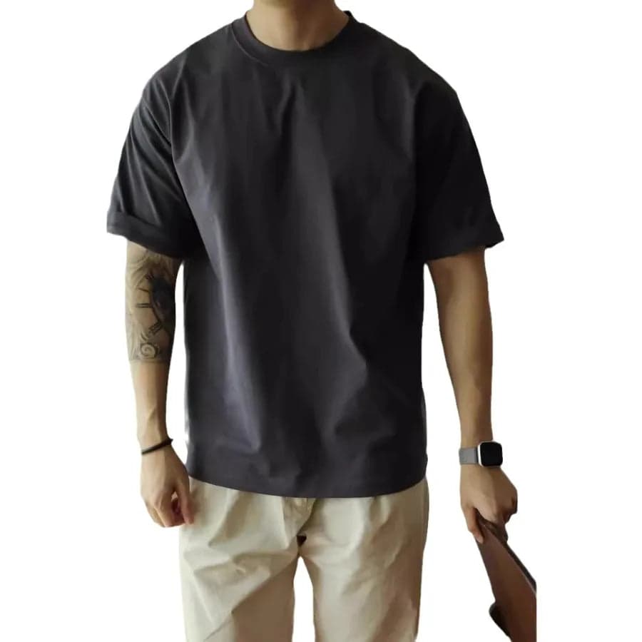 Loose Short Sleeve Men's T-shirt - Thumbnail 5