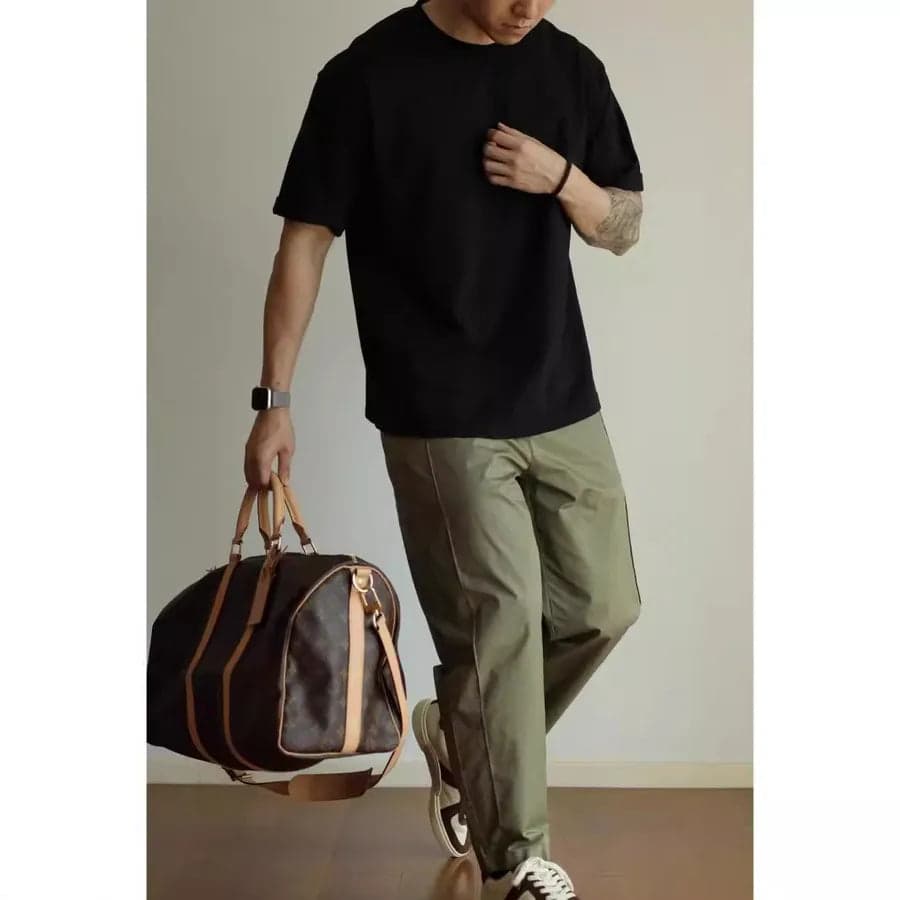 Loose Short Sleeve Men's T-shirt - Thumbnail 2