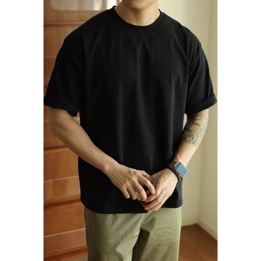 Loose Short Sleeve Men's T-shirt - Thumbnail 7