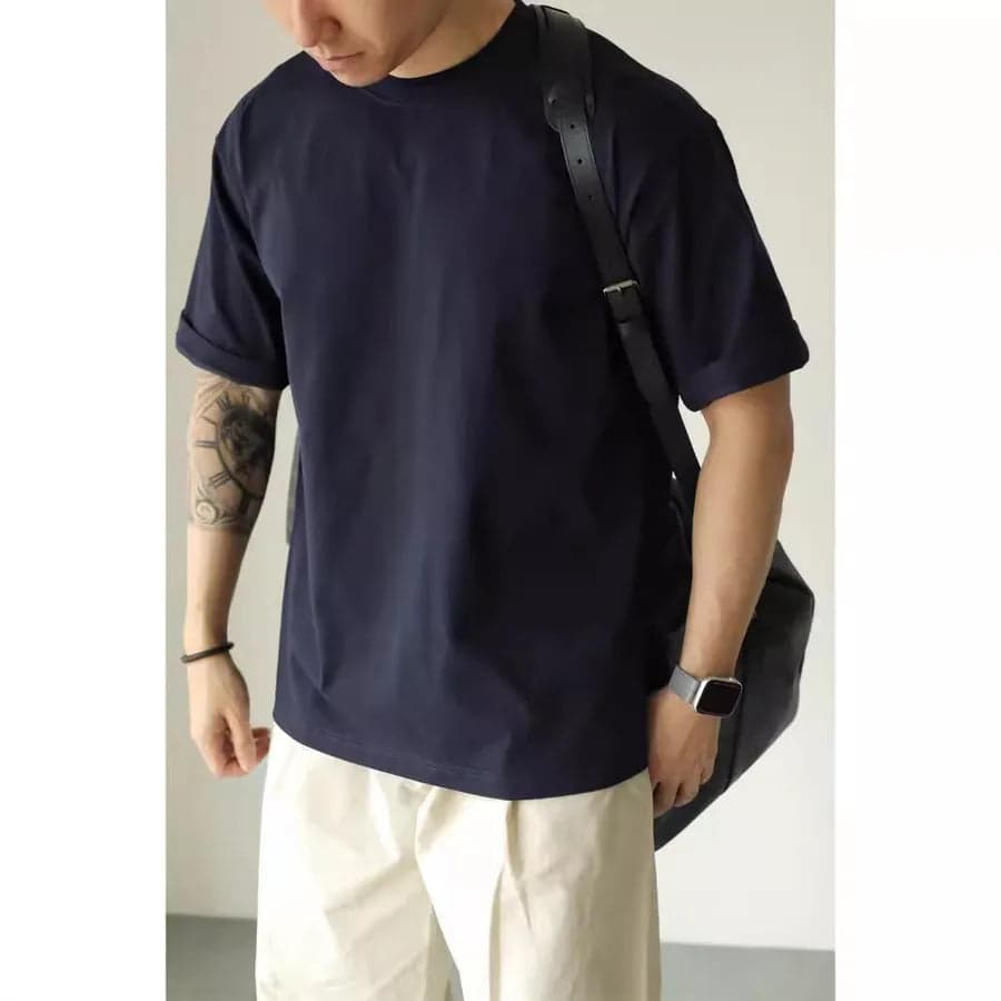 Loose Short Sleeve Men's T-shirt - Thumbnail 4