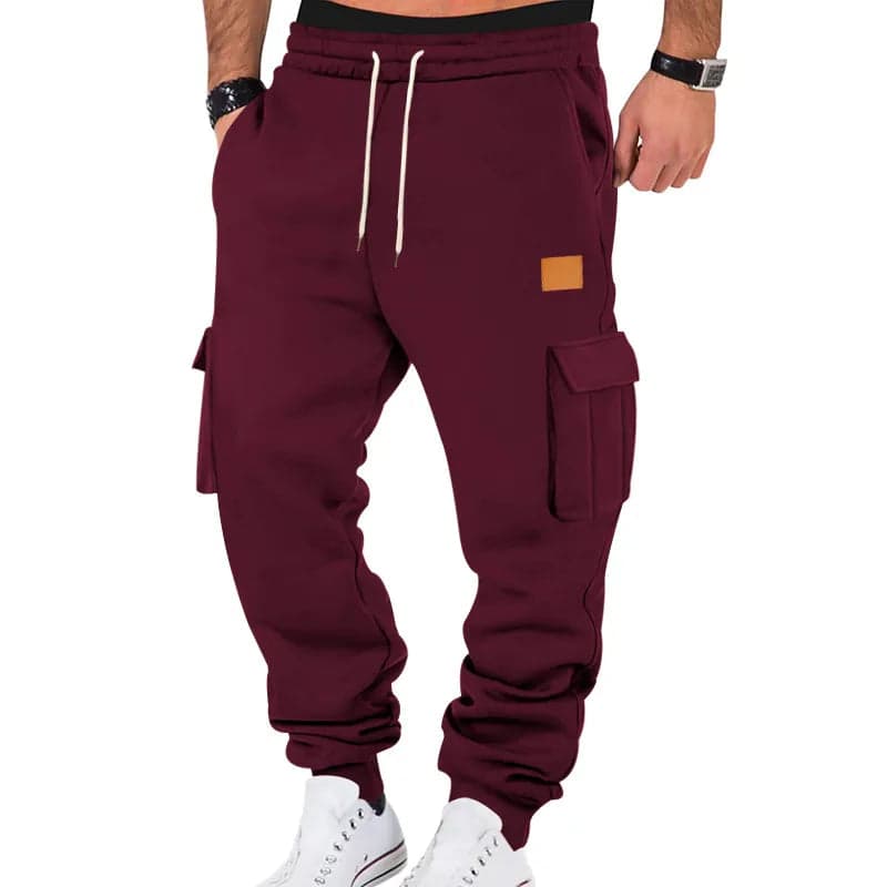 American Style Men's Casual Long Trousers Autumn Winter Sports Leisure Pants Multiple Pockets Workwear Sweatpants - Thumbnail 11