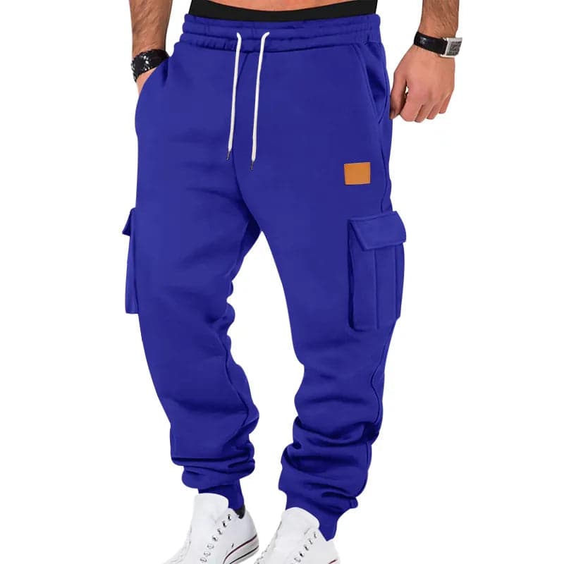 American Style Men's Casual Long Trousers Autumn Winter Sports Leisure Pants Multiple Pockets Workwear Sweatpants - Thumbnail 7