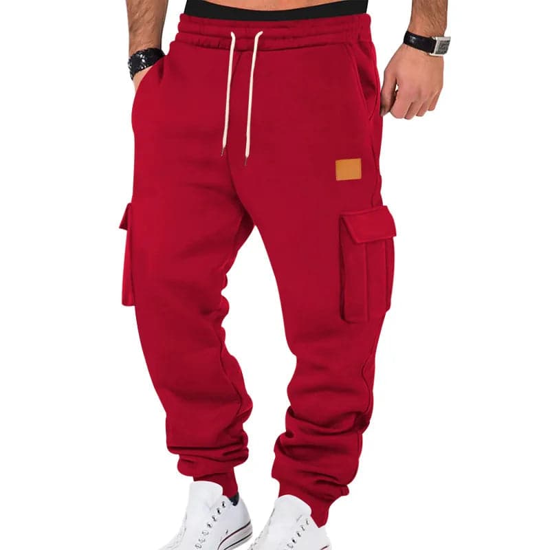 American Style Men's Casual Long Trousers Autumn Winter Sports Leisure Pants Multiple Pockets Workwear Sweatpants - Thumbnail 5