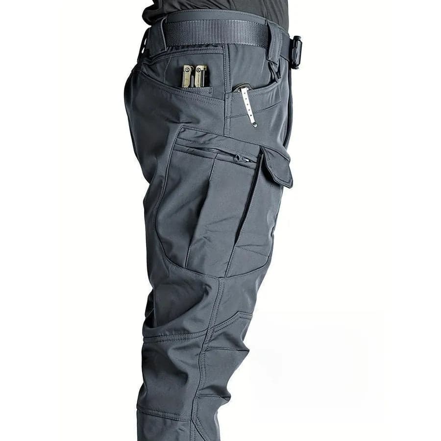 Men's Casual Workwear Tactical Pants Spring and Autumn High Waist Loose Fit Polyester Fabric Multi-Pocket Drawstring Design - Thumbnail 2