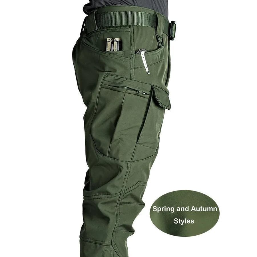 Men's Casual Workwear Tactical Pants Spring and Autumn High Waist Loose Fit Polyester Fabric Multi-Pocket Drawstring Design - Thumbnail 11