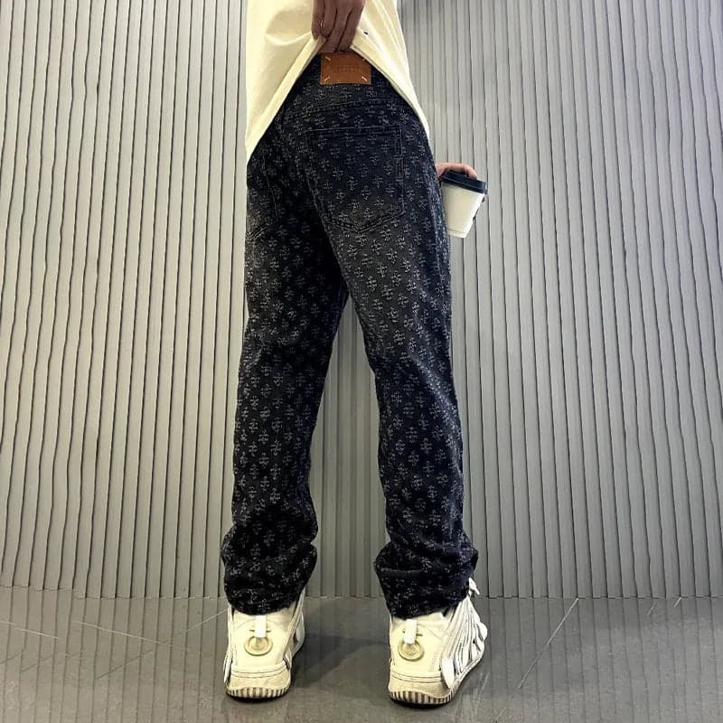 Men's Flower Casual Retro Loose Men's Bottoms - Thumbnail 2
