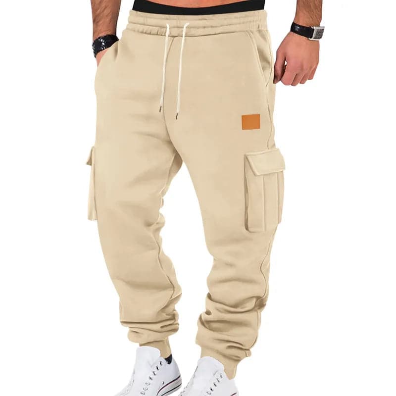 American Style Men's Casual Long Trousers Autumn Winter Sports Leisure Pants Multiple Pockets Workwear Sweatpants - Thumbnail 12