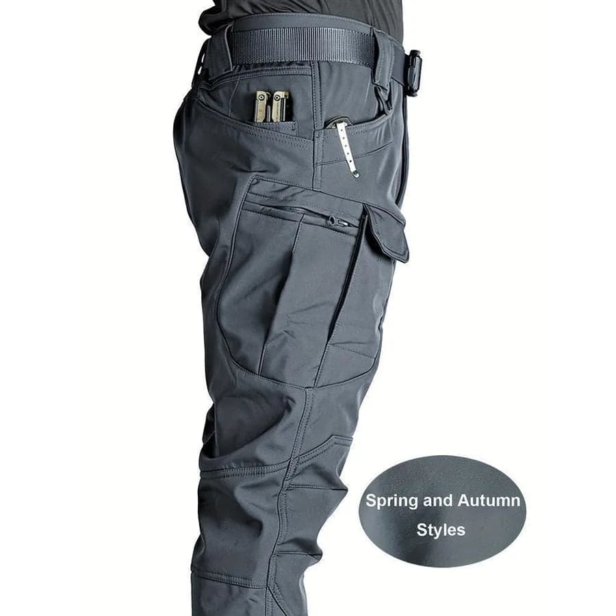 Men's Casual Workwear Tactical Pants Spring and Autumn High Waist Loose Fit Polyester Fabric Multi-Pocket Drawstring Design - Thumbnail 9