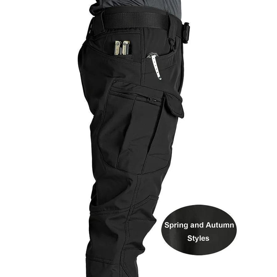 Men's Casual Workwear Tactical Pants Spring and Autumn High Waist Loose Fit Polyester Fabric Multi-Pocket Drawstring Design - Thumbnail 10