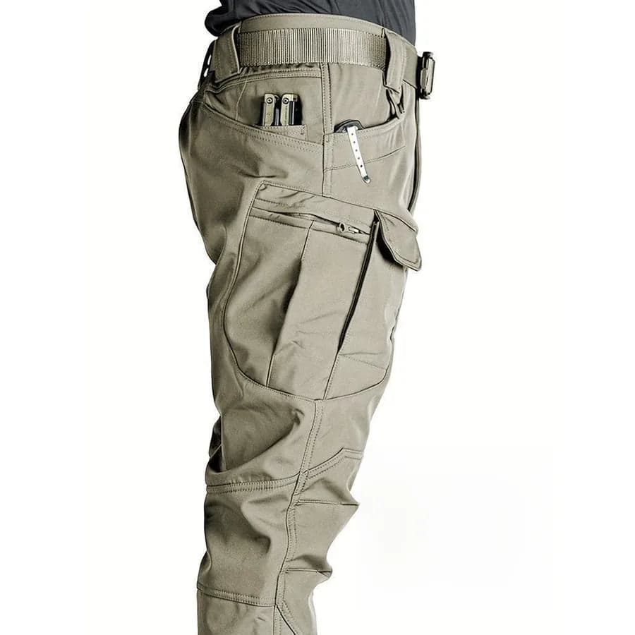Men's Casual Workwear Tactical Pants Spring and Autumn High Waist Loose Fit Polyester Fabric Multi-Pocket Drawstring Design - Thumbnail 3