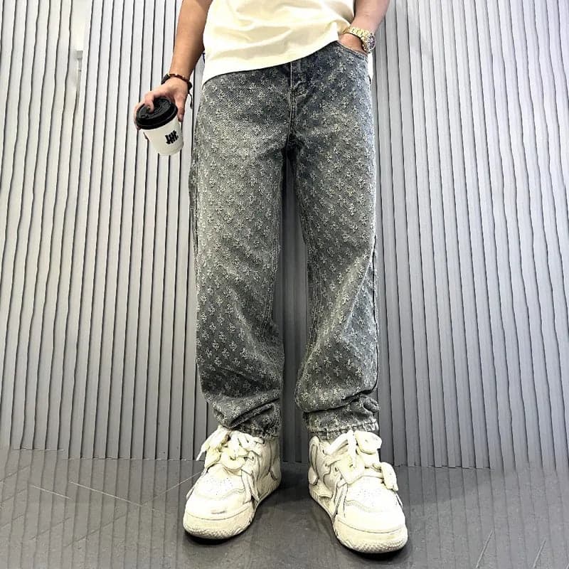 Men's Flower Casual Retro Loose Men's Bottoms - Thumbnail 10