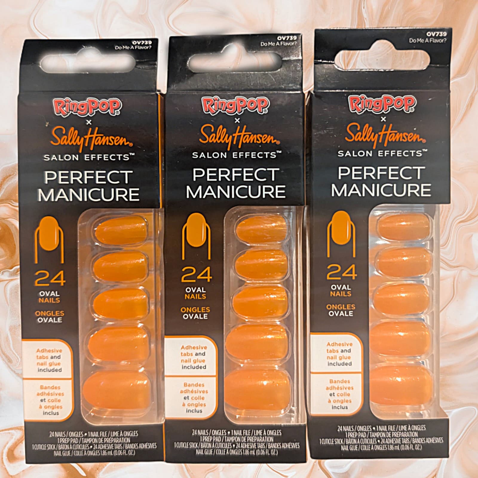 Lot of 3 Sally Hansen press on nails