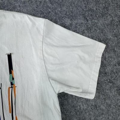 Amiri Shirt Mens Medium White Paint Drip Logo Graphic Double Sided Tee - Thumbnail 11