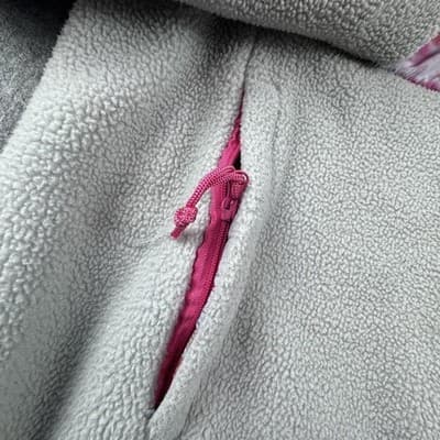 The North Face Jacket Womens Medium Gray Fleece Full Zip Interchange Pink Trim - Thumbnail 3