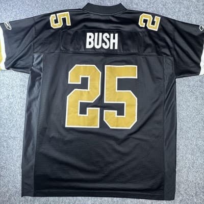 VTG New Orleans Saints Jersey Mens 2XL Black NFL Football Reggie Bush 25 Reebok - Thumbnail 11