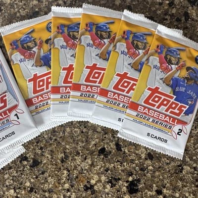 2022 Topps Baseball Series 1 & 2 5 Card Packs Lot Of 9 MLB Cards Base Set - Thumbnail 3