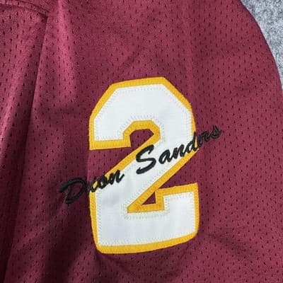 VTG Deion Sanders #2 Florida State Seminoles Jersey Mens 54 Red NCAA Football - Thumbnail 4