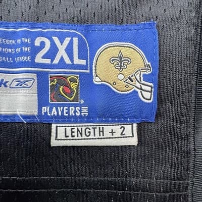 VTG New Orleans Saints Jersey Mens 2XL Black NFL Football Reggie Bush 25 Reebok - Thumbnail 3