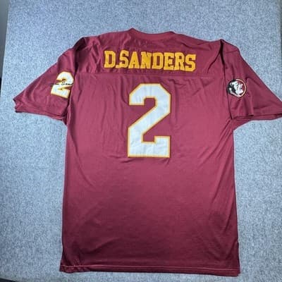 VTG Deion Sanders #2 Florida State Seminoles Jersey Mens 54 Red NCAA Football - Thumbnail 7