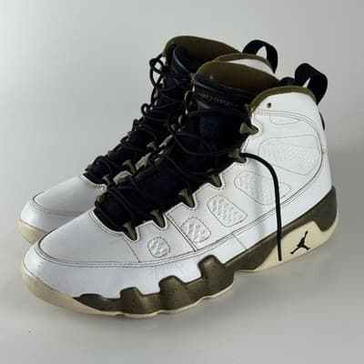 Air Jordan 9 Retro Shoes Mens Size 10.5 White Militia Green Statue 302370-109 - Thumbnail 5