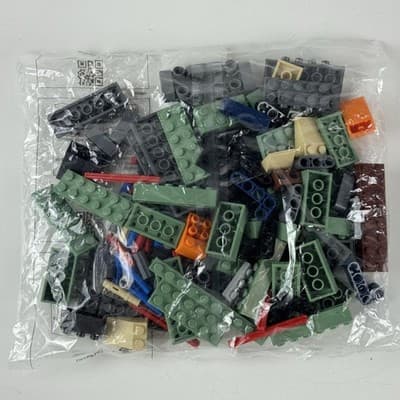 Retired LEGO Building Bricks Bag 5 Mixed Parts Green Gray Red Orange Pieces - Thumbnail 2