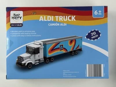 Bee Happy Aldi Truck Interlocking Blocks Building Set 212 Pieces 6+ Toy Plastic - Thumbnail 2