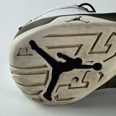 Air Jordan 9 Retro Shoes Mens Size 10.5 White Militia Green Statue 302370-109 - Thumbnail 15