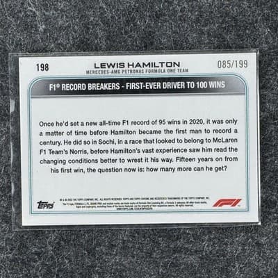 Lewis Hamilton 2022 Topps Chrome F1 Award Winners Checker Flag /199 Refractor - Thumbnail 2