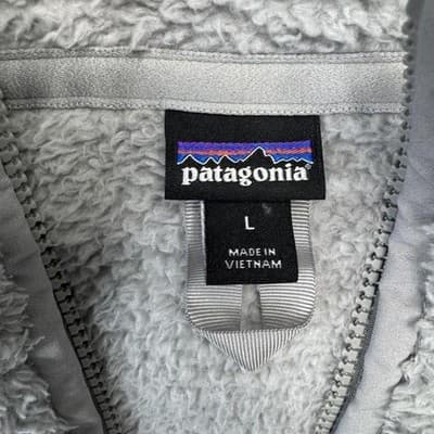 Patagonia Sweater Womens Large Gray Sherpa High Pile Fleece 1/4 Zip Pullover - Thumbnail 3