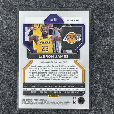 2021-22 Panini Silver Prizm LeBron James #91 Los Angeles Lakers - Thumbnail 2