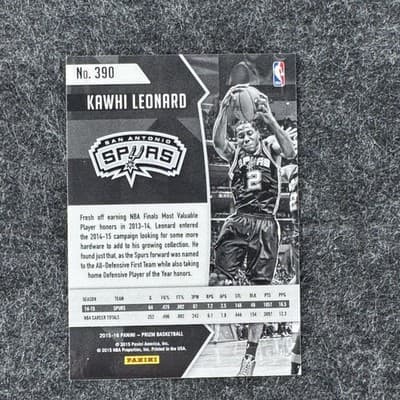 2015-16 Panini Prizm Kawhi Leonard #390 All-NBA Insert Spurs Basketball Card - Thumbnail 2