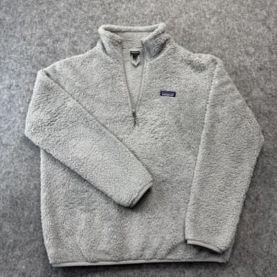 Patagonia Sweater Womens Large Gray Sherpa High Pile Fleece 1/4 Zip Pullover - Thumbnail 2