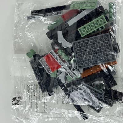 Retired LEGO Parts Bag 9 Assorted Bricks Plates Black Green Brown Red New Sealed - Thumbnail 3