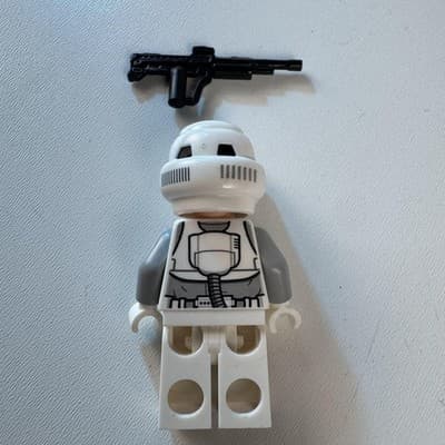 LEGO Star Wars Scout Trooper SW1182 Minifigure Blaster Rifle Helmet White Gray - Thumbnail 3