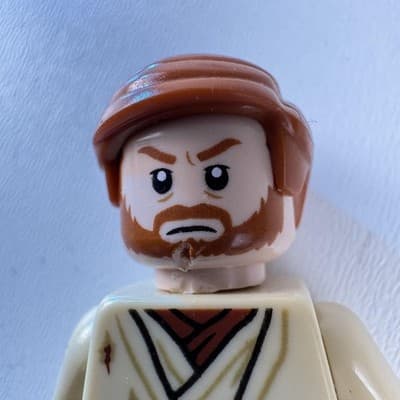 LEGO Star Wars Obi-Wan Kenobi SW0535 Minifigure Brown Hair Figure Minifig - Thumbnail 3