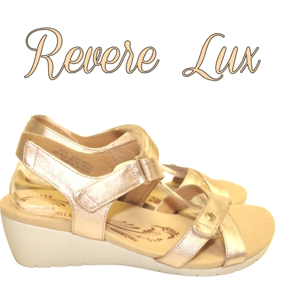 NWOB REVERE Casablanca Leather Wedge Sandals Germany Orthotic 9 40 - Thumbnail 3