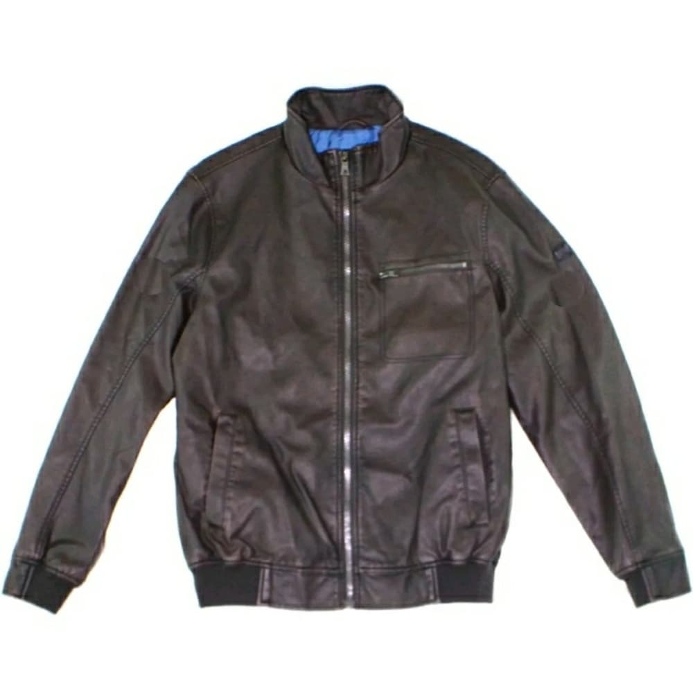 NWT Inc. Mens brown motorcycle style jacket big & tall Moto Leather Bomber
