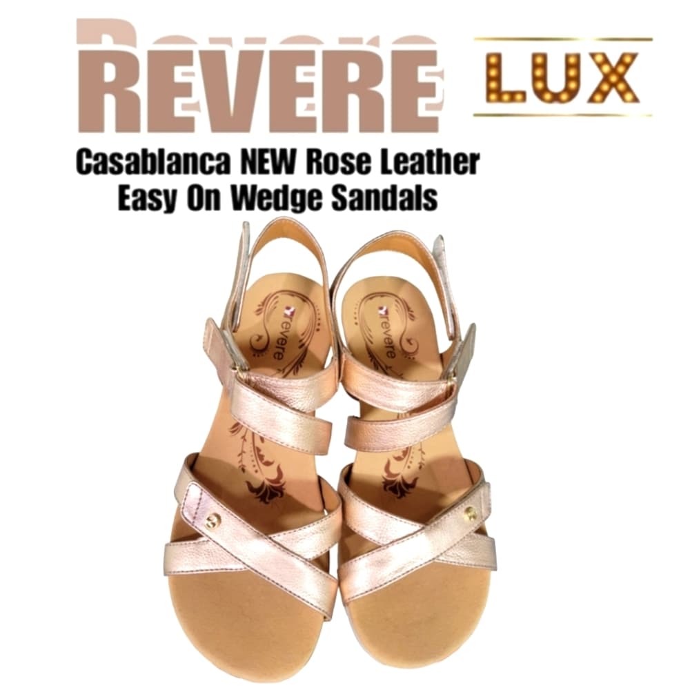 NWOB REVERE Casablanca Leather Wedge Sandals Germany Orthotic 9 40
