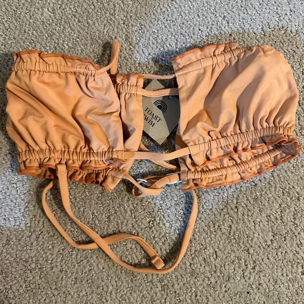 NWT Toast x Free People bandeau bikini top sandstone