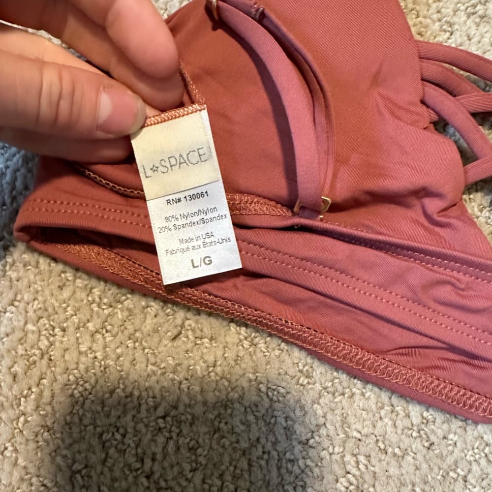NWOT L*Space Jaime bikini top Primrose pink - Thumbnail 3
