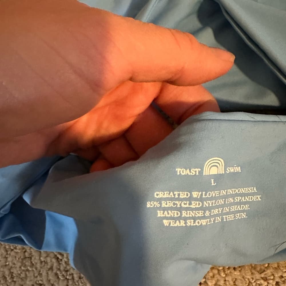 NWT Toast x Free People Apex bikini top sky blue large