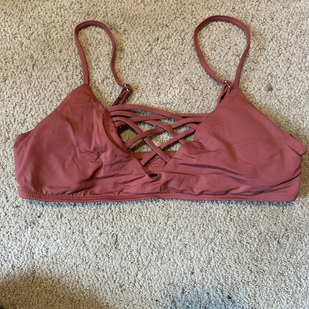 NWOT L*Space Jaime bikini top Primrose pink