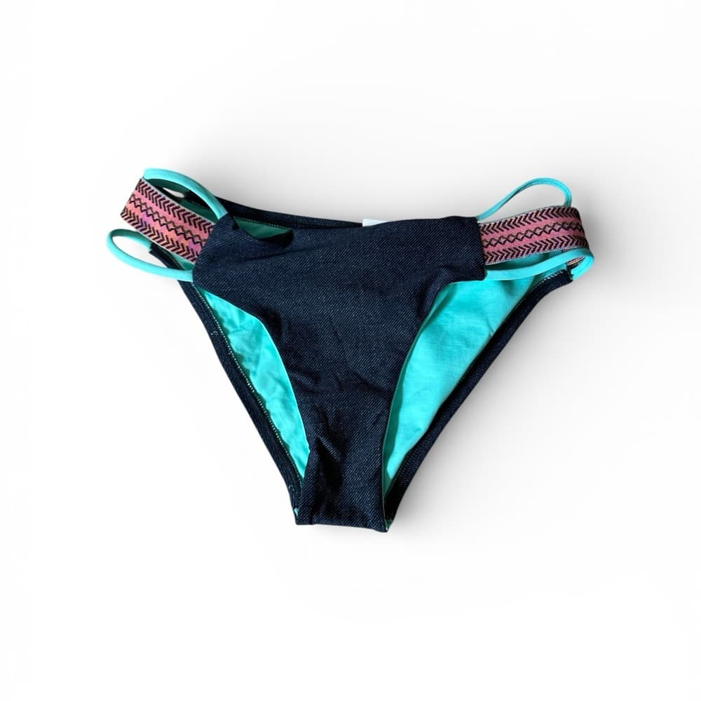 NWOT L*Space Indian Summer bikini bottoms faux denim - Thumbnail 4