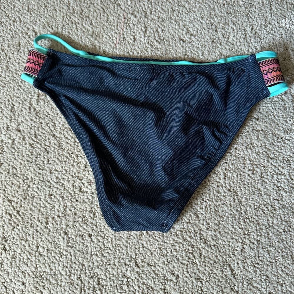 NWOT L*Space Indian Summer bikini bottoms faux denim - Thumbnail 3