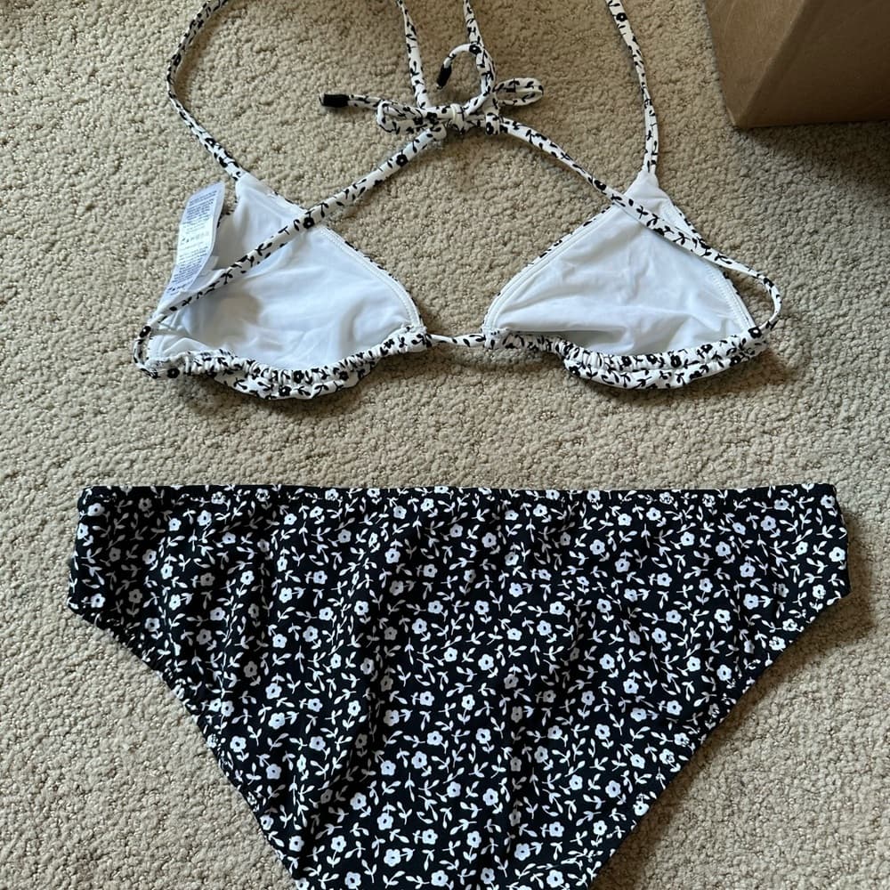 Kisuii bikini set floral black white - Thumbnail 3