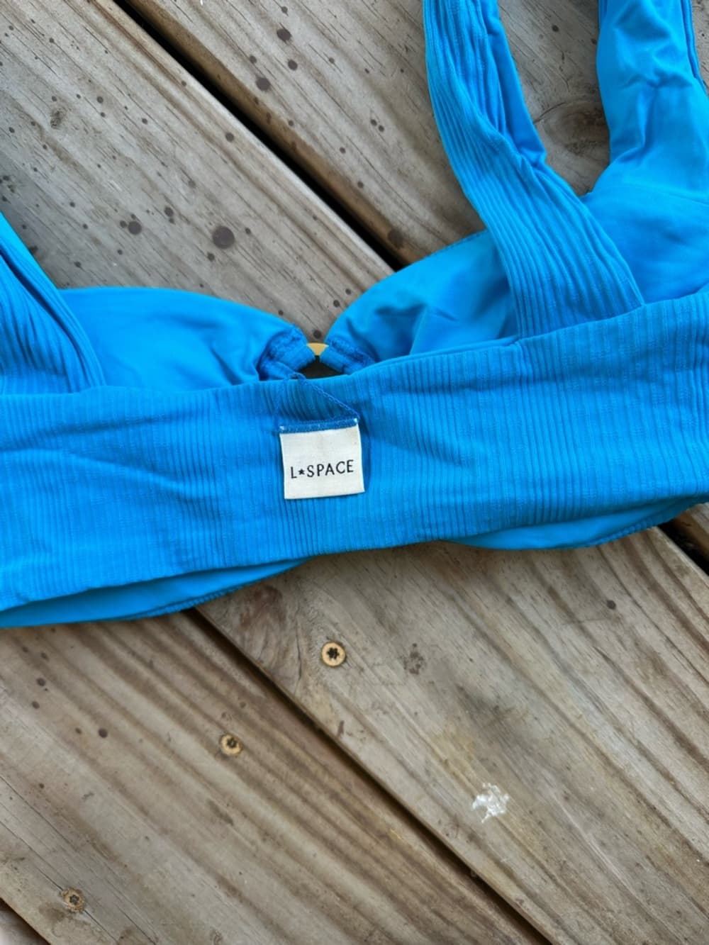 NWOT L*Space willow ribbed bikini top electric blue - Thumbnail 3