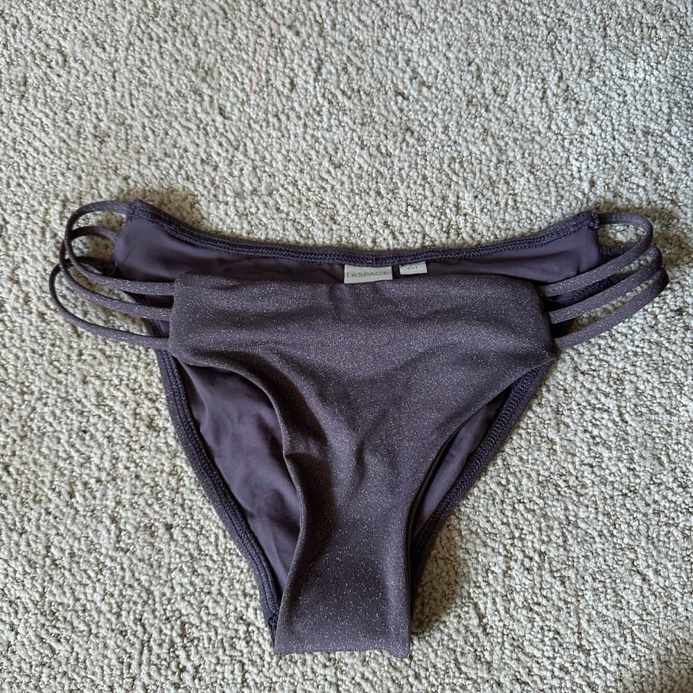 NWOT L*Space Kennedy bikini bottoms metallic purple