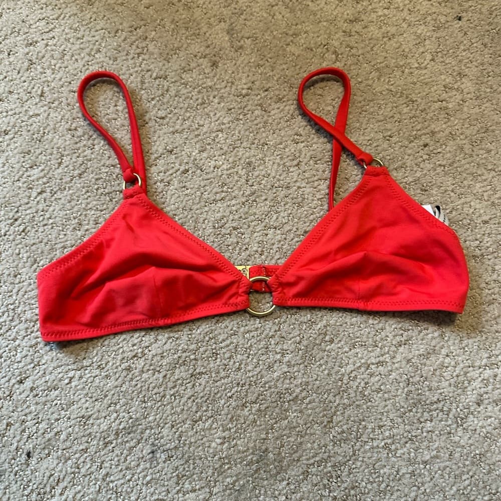 Solid and Striped Tilda bikini top red