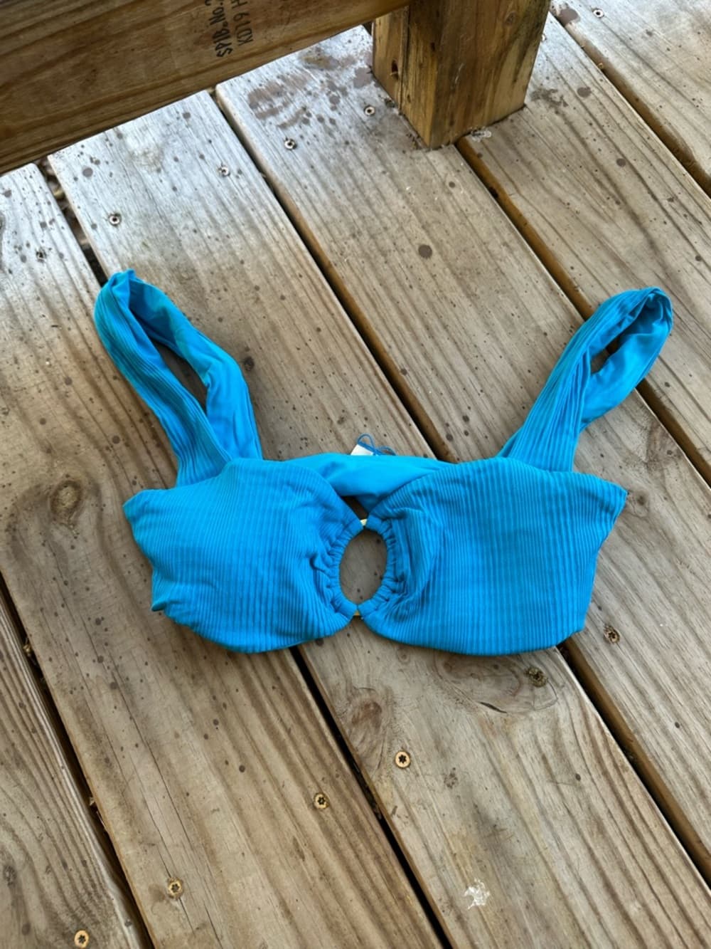 NWOT L*Space willow ribbed bikini top electric blue