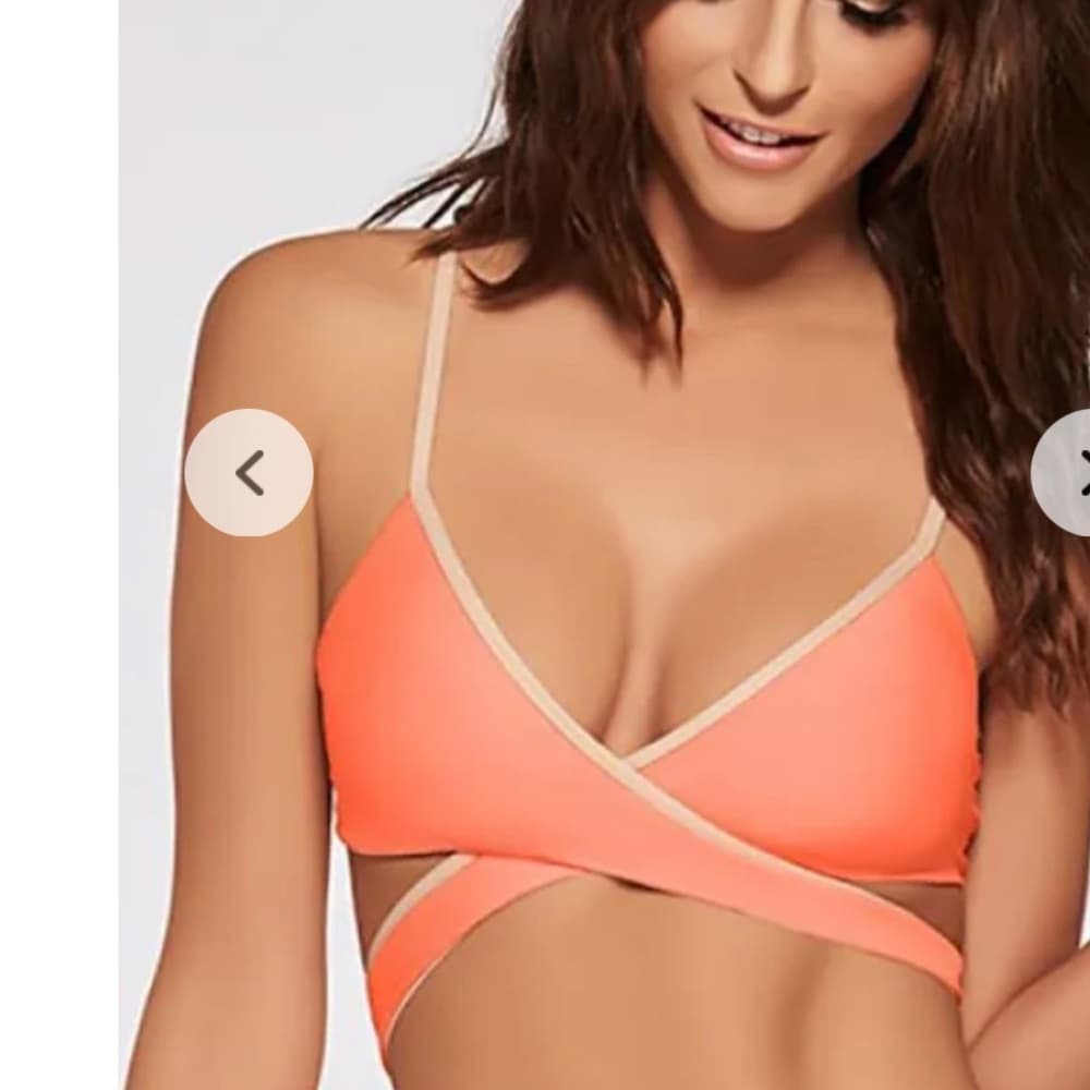 NWOT L*Space Chloe piped wrap bikini top sorbet small